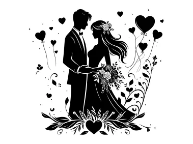 Elegant Wedding Emblem Vector