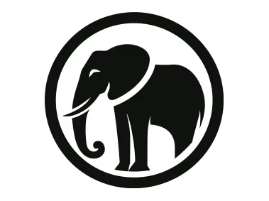 Elephant in Circle Logo Template