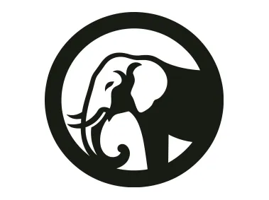 Elephant in Circle Logo Template