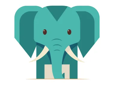 Elephant Minimalist Cartoon Logo Template