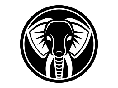 Elephant Silhouette in Circle Logo Template