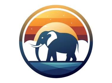 Elephant Walking in Dessert Logo Template