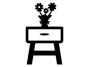 End Table with Vase Icon