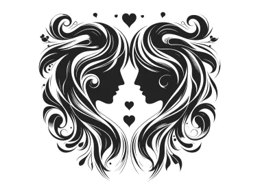 Ethereal Love Emblem Symbol of Passion and Harmony Vector