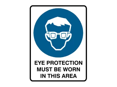 Eye Protection Must Be Worn In This Area Sign Vector