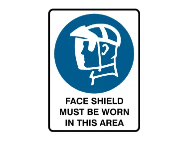 Face Shield Must Be Worn In This Area Sign Vector