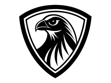 Falcon Head in Shield Logo Template