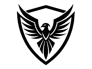 Falcon Silhouette Design in Shield Logo Template