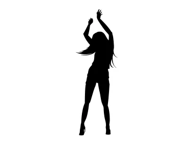Female Dancer Silhouette Logo Template