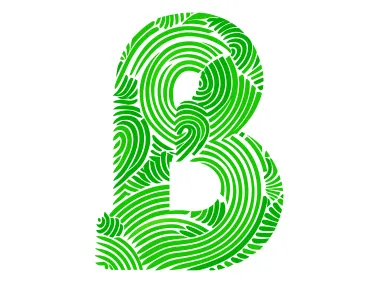 Fingerprint Formed B Letter Green Logo Template