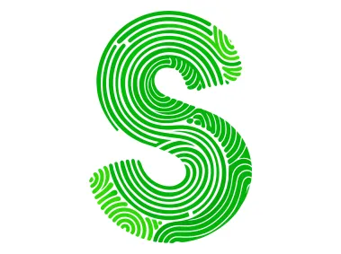 Fingerprint Formed Green S Letter Logo Template