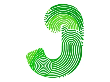 Fingerprint Formed Letter J Design Logo Template