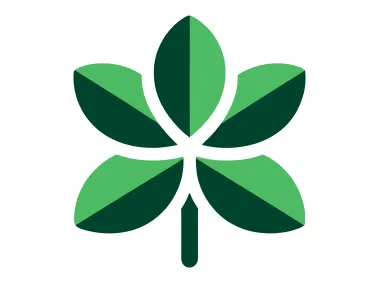 Five Petals Modern Green Flower Logo Template