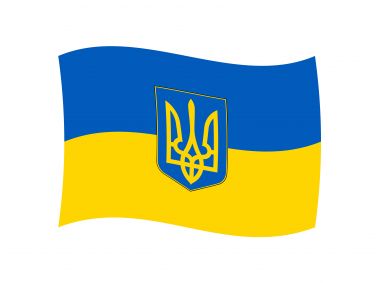 Flag of Ukraine with waves Logo