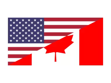 Flags of Canada and the United States Logo