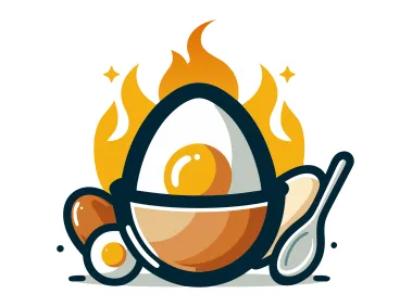 Flame Boiled Egg and Egg Yolk Logo Template