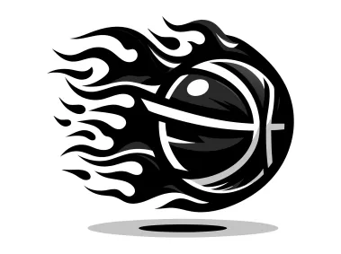 Flaming Basketball on Air Logo Template