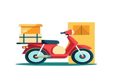 Flat Design Delivery Scooter Illustration Vector