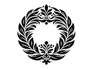 Floral Black Wreath Logo Template