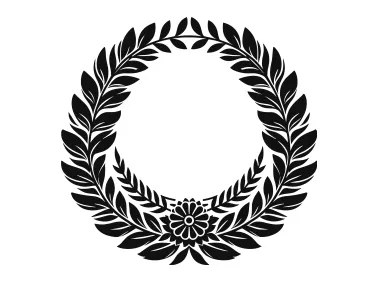 Floral Black Wreath Logo Template