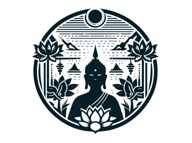 Floral Buddha Symbol Logo Template