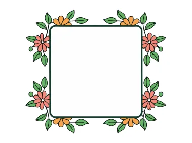 Floral Frame with Flowers Vector