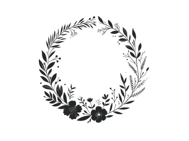 Floral Wreath Design Logo Template