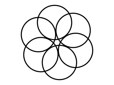 Flower of Life Hexagonal Circles Logo Template