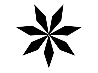 Flower Style Heptagon Star Shape Logo Template