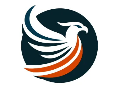 Flying Abstract Eagle in Circle Logo Template