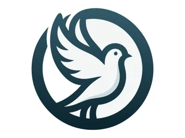 Flying Dove in Circle Logo Template