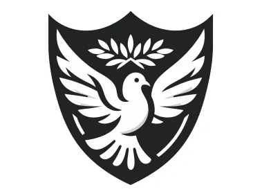 Flying Dove in Shield Logo Template