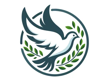 Flying Dove with Green Olive Wreath Logo Template