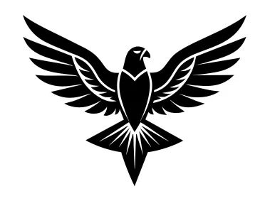 Flying Falcon Front View Logo Template