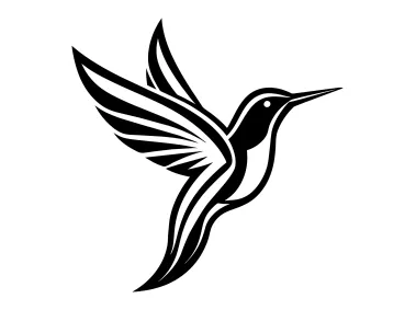 Flying Hummingbird Illustration Logo