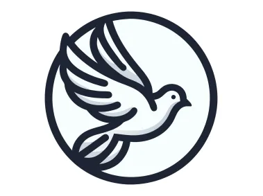 Flying Pigeon in Circle Logo Template