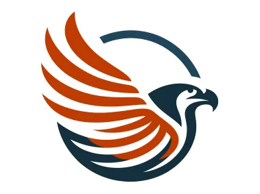 Flying Red Eagle in Circle Logo Template