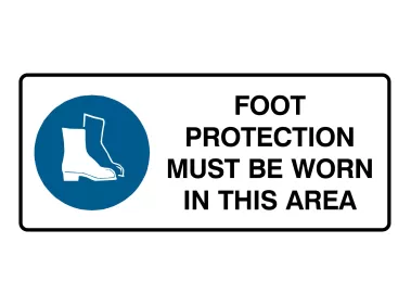 Foot Protection Must Be Worn In This Area Sign Landscape Vector