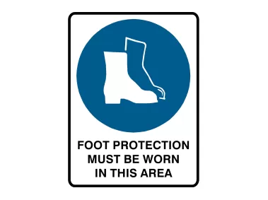 Foot Protection Must Be Worn In This Area Sign Vector