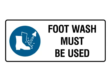 Foot Wash Must Be Used Sign Landscape Vector