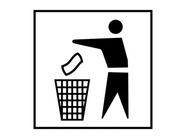 Forbidden to Throw Garbage Sign Logo