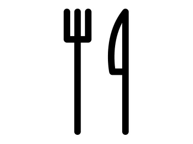 Fork and Knife Thin Outline Icon