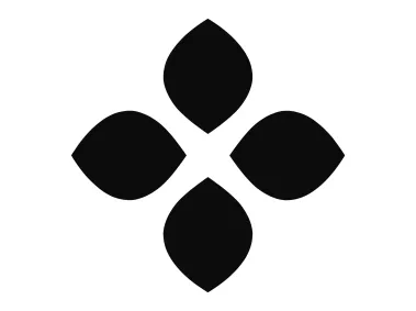 Four Petal Black Flower Logo Template