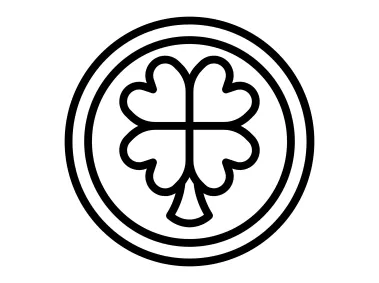 Four Petal Clover Flower in Circle Logo Template