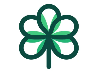 Four Petal Green Flower Logo Template