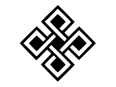 Fourth Endless Eternal Knot Symbol Logo Template