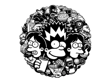 Free Black Simpson Family illustration Vector