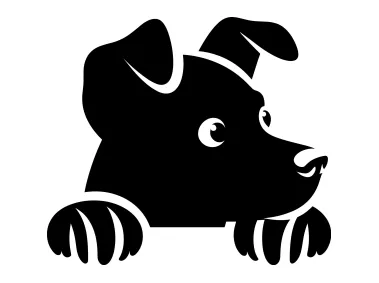 Free Design Peeking Dog Logo Template