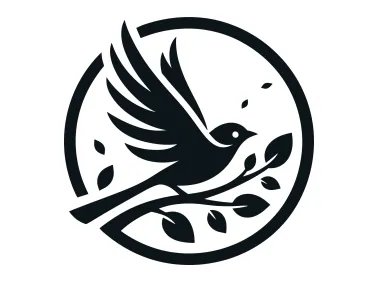 Free SVG Flying Sparrow on Branch Logo Template