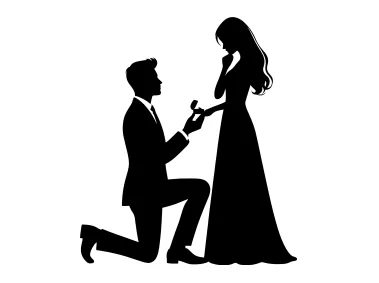 Free SVG Marriage Proposal Silhouette Logo Template